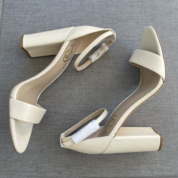 SAM EDELMAN Yaro Ankle Strap Sandal Size 10 Ivory NWT Wedding Formal Heel - Picture 3 of 14